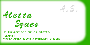 aletta szucs business card